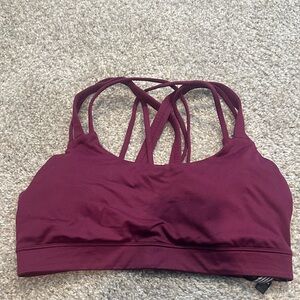 Elegant Maroon Strappy Sports Bra